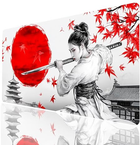 Tappetino Mouse Katana Tappetino Mouse XXL 1600x800x3mm Guerriera Mousepad Impermeabile e Antiscivolo Cucire i Bordi, Accessori Gaming Mousepad per Pc Portatile Laptop Tastiera Wireless Model-11500