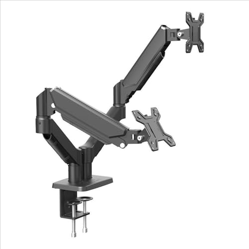 Support Ecran Pc 2 Ecran，Bras Double Ecran Pc， Réglage Multi-Axes,Support à Ressort à Gaz, Adapté Aux Ordinateurs à Double Écran Et Aux Moniteurs/Tablettes De 13 à 32 Pouces,Capacité De Charge De10kg