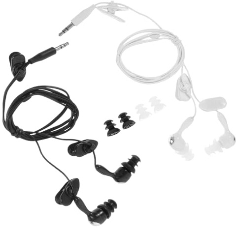 NOLITOY Schwimm Kopfhörer 2 Stück in Ear Ohrstöpsel mit 35mm Stecker Gehörschutz für Wassersport und Duschen