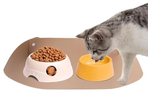 Napfmatte rutschfeste, Fleckenabweisende Hochrandunterlage | Hundefutter Und Wassermatte Für Pudel, Zwergspitz, Kätzchen, Wassernapf, Futternapf, Reisen,