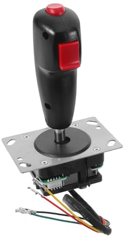ibasenice Joystick per Giochi Aerei con Microswitch e Scheda Pcb, Facile da Installare, in Plastica e Metallo per Simulatori e Sale Giochi