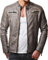 Redbridge Giacca da Uomo in Finta Pelle Similpelle Giubbino Stile Biker Trapuntato Grigio XL