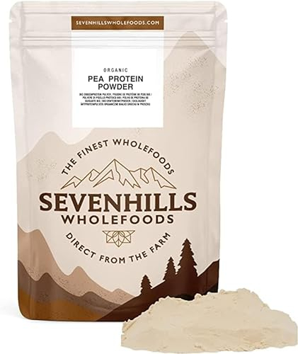 Sevenhills Wholefoods Organic Pea Protein Powder 1kg - Unflavoured - 84% Protein - Vegan, Kosher, Non-GMO