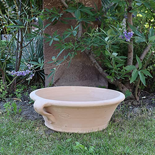 Céramique crète | Bol de plantation en terre cuite antigel | fait main | 40 cm | parfait pour planter un mini jardin de jardinière, une grande décoration méditerranéenne