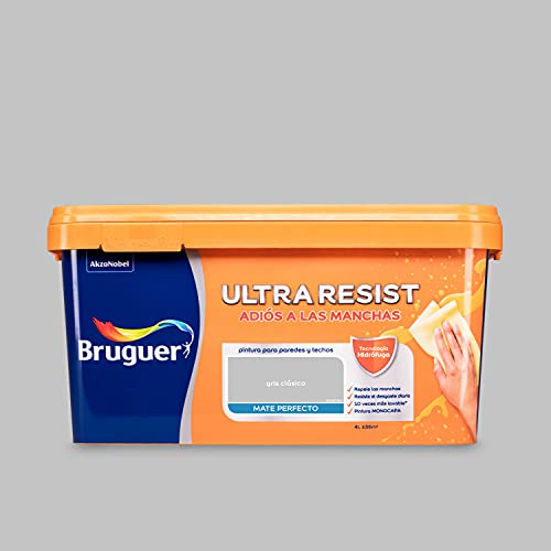 Bruguer ULTRA RESIST Pintura para paredes ultra lavable Gris Clásico 4L