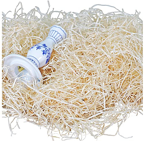 5kg Bio Holzwolle natur | Fichte PEFC-zertifiziert | Füllmaterial/Dekowolle für Präsentkorb o. Geschenkverpackung | Polsterwolle für sensible Produkte | alternativ Gartenholzwolle/Erdbeerwolle