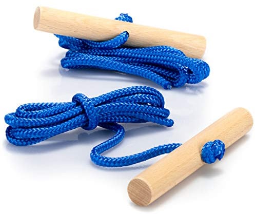 com-four® 2X Schlittenleine mit Holzgriff, Rodelzubehör Zugseil | Dreirad oder andere Fahrzeuge - Premium Made in Germany!