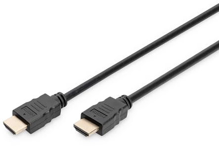 DIGITUS Cable de conexión HDMI Premium High Speed, tipo A - HDMI 2.0 - 2.0m - con canal Ethernet - Ultra HD 4k/60Hz - compatible con TV/beamer/monitor - contactos chapados en oro - negro