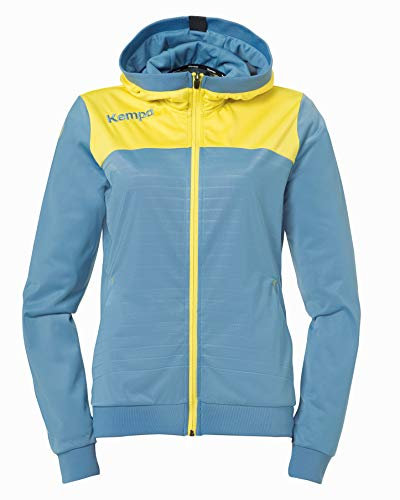 Kempa Damen Emotion 2.0 Kapuzenjacke, Dove blau/limonengelb, XXL