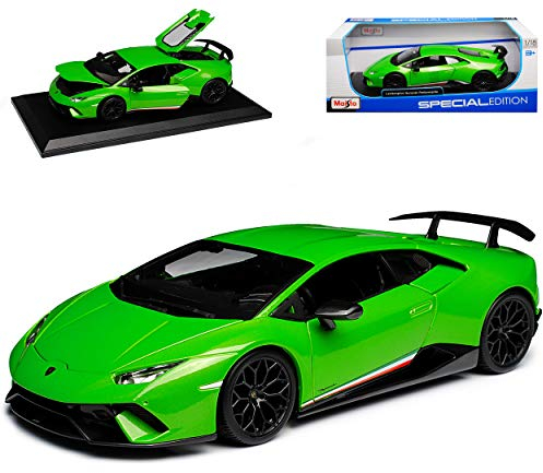 Lamborgihini Huracan Performante Coupe Grün Modell Ab 2014 Version Ab 2017 1/18 Maisto Modell Auto mit individiuellem Wunschkennzeichen