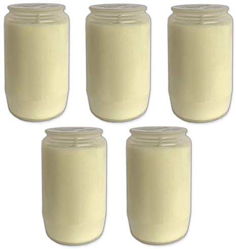 5er Set Premium Kompositions Grablicht T3 weiss Grabkerzen Öllichter Friedhofskerzen Grablaterne Kerzen Dauerbrenner