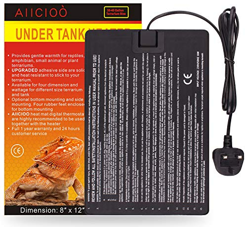 AIICIOO Lizard Vivarium Tank Warmer - 16W Heated Mats Terrarium Aquarium Heating Mat for Reptiles