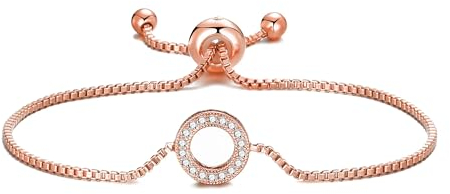 Philip Jones Rose Gold Plated Circle of Life Friendship Bracelet Created with Zircondia® Crystals