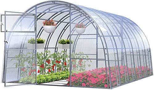 Gewächshaus Groß Ruby LUX 3x12m StahlRahmen Garten Treibhaus Pflanzenhaus 36M² mit 4mm Polycarbonat - Modelle und Größen Verschiedene