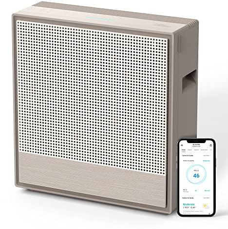 COWAY Airmega 250S App-Enabled Smart Technology, Compatible With Alexa True HEPA Air Purifier, Covers 930 Sq.ft, Warm Gray