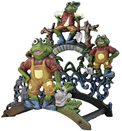Ferrestock FSKPM007 Vintage Wand-Schlauchhalter Modell Frosch Dekorative Hergestellt aus farbigem Schmiedeeisen mit ausreichend Platz zum Aufrollen eines Schlauches