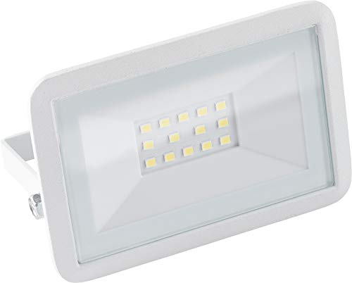 Meister LED-Außenstrahler - weiß - 10 Watt - 800 Lumen - Stabiles Aluminiumgehäuse - Zur Festinstallation an Hauswänden - IP65 Strahlwasserschutz / Außenleuchte / Wandfluter / Flutlicht / 7490740