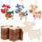 VALICLUD 20pcs Wooden Christmas Tree Decorations Ornaments Reindeer Cutouts Shapes DIY Christmas Embellishments Crafts Christmas Tags