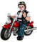 GILDE Clown Heavy Biker aus Kunstharz - Geschenk für Männr Dekofigur und Sammlerstück - Mehrfarbig, Motorradmotiv, 12 cm hoch, 14 cm breit, 7 cm tief