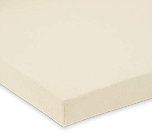 FabiMax Jersey Spannbettlaken für Laufgitter 100x100 cm, beige