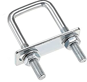 sourcing map 4 Stück M8 Vierkant U-Bolzen Quadratische Bügelbolzen Bügelschrauben 35x80mm mit Mutternrahmen und Befestigungselementen, Kohlenstoffstahl