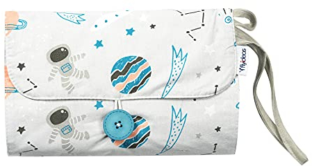 FlyIdeas Porta Pannolini Borsa da Appendere per Accessori e Salviette Neonato, Organizzatore Portaoggetti/Pochette Da Viaggio Portatile con Tasca Impermeabile in Stoffa, Regalo Nascita Neonato