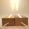 CDIYTOOL - Base de pantalla de luces LED de 2 piezas, soporte de base iluminado rectangular de madera de color cálido para placa acrílica, placa de vidrio