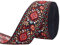 FINGERINSPIRE 9m 50mm Vintage Jacquardband Schwarz Rot Besticktes Gewebtes Band Stoffbesatz Fransen für DIY Kleidung Accessoires Verzierung Dekorationen Weinrotbraun