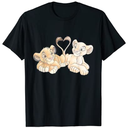 Disney The Lion King Simba and Nala Hearts Valentine’s Day T-Shirt