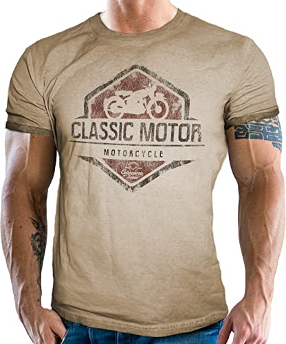 Gasoline Bandit Original Biker Racer Herren T-Shirt für Motorradfahrer: Classic Motorcycle im Used Vintage Look
