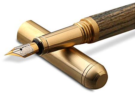 PORRASSO Füllfederhalter Hölzern Schulfüller mit ergonomischem Griff Handgemacht Glatt Füller Bestes Geschenk für Herren Damen Manager Führungskräfte Tiger Wood A