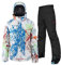 HOTIAN Herren Schneeanzug, Wasserdicht Winddicht Winter Warme Schnee Skifahren Sätze,für Wandern Klettern Isoliertes Snowboarden PM BK S
