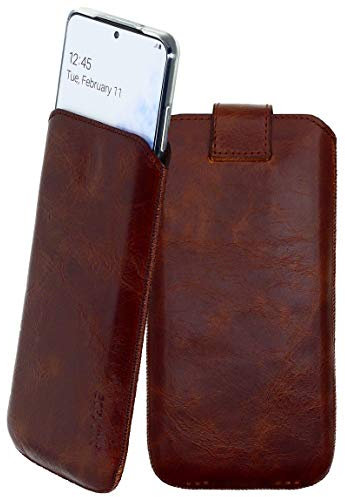 Suncase Étui de protection en cuir, compatible avec Xiaomi 12 Lite 5G, avec étui transparent supplémentaire, coque anti-choc, en silicone (avec fonction de retrait et fermeture magnétique), marron