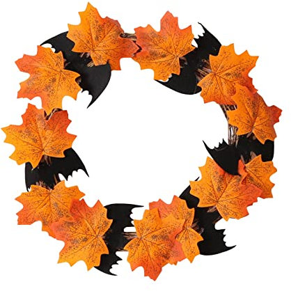 Ghirlande di Halloween per la Porta d'ingresso al di Fuori delle Decorazioni di ghirlande di Halloween Porta Fili Ricamo Legno (A, One Size)