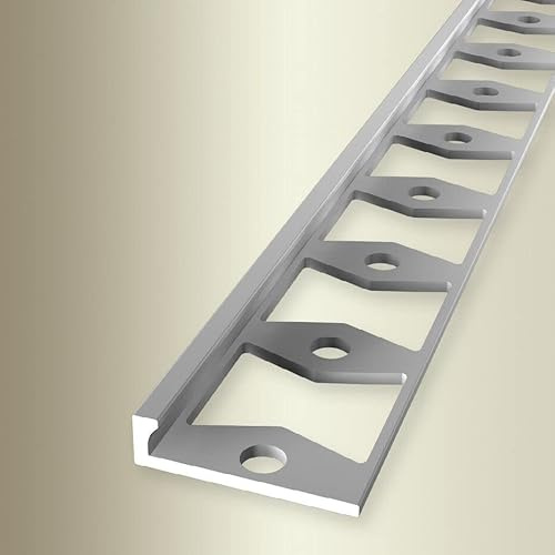 PROVISTON | Abschlussprofil | Breite: 21 mm | Höhe: 2 mm | Länge: 2500 mm | Aluminium eloxiert | Doppel-K-Profil | Edelstahl | Geschlossen Gestanzt