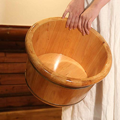 TAOZUYING Pediküre Becken Fußpflege Pediküre Glatter Eimer Haushalt Fußbad Massivholz Fußwanne Barrel (Color : B+26mc) Marriage