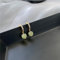 Ohrringe Aus Stein,Hetian Jade-Ohrstecker Für Frauen, Jade-Anhänger S925 Ohrschmuck, Eingelegter Zirkon C-Förmiger Goldener Damen-Ohrstecker, Stilvoller Pendelverkehr