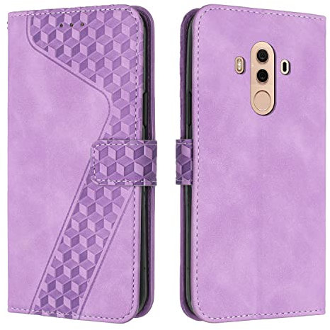 OKZone Funda para Huawei Mate 10 Pro, PU Cuero Flip Carcasa Fundas Móvil de Tapa Libro Caso Piel PU para Huawei Mate 10 Pro, Billetera Tarjetero Case Telefono Cubrir Móvil Phone Cover(Púrpura)