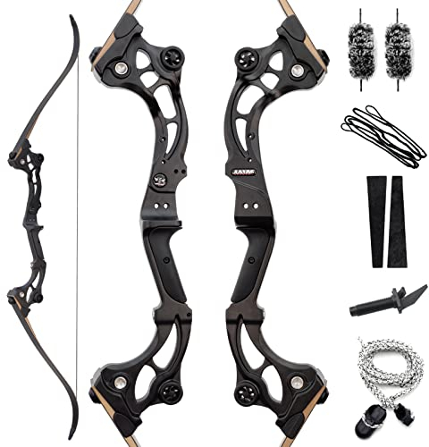 OUBOTER 62 Zoll Profi Bogenschießen Recurvebogen 30-50lbs Takedown Recurvebogen Set Rechtshand Sportbogen Für Erwachsene Jugendliche Jagd (45LBS)