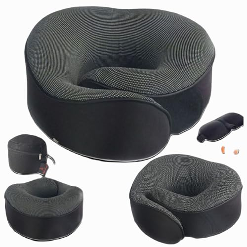Coussin de Voyage Ergonomique – Oreiller d’Avion en Mousse à Mémoire, Soutien Tête & Cou, Confort Optimal pour Longs Trajets en Avion, Train, Voiture – Idéal Sommeil Réparateur & Relaxation