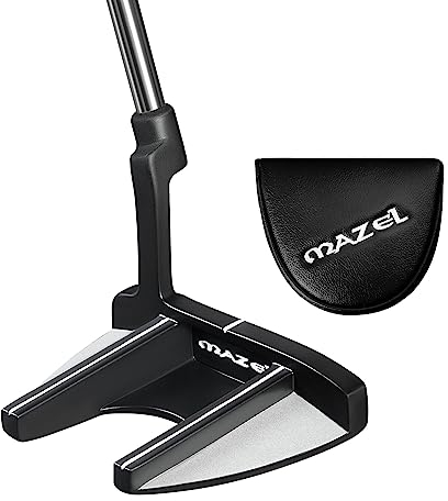 MAZEL Golf Putter for Men Right Hand 35 Inch, Double Bend Face Balance Mallet Putters MP-001,MP-002 (Grey&Black MP-002)