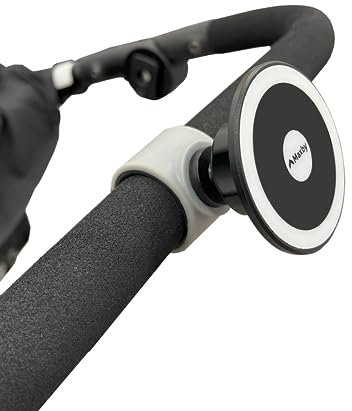 Magnetische Handyhalterung für Kinderwagen, stationäres Fahrrad (kompatibel mit Peloton), Einkaufswagen. Kompatibel mit MagSafe. Stabil und sicher.
