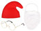 Lezevn 3 Stück Zwerg Kostüme Sieben Zwerg Schlumpf Set Zwerg Roter Hut Gold Brille Bart Weihnachten Märchen Kostüme