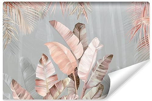Muralo - 3D Tapete Vliestapete - Fototapete 3d Effekt - Grüne Blätter Motiv Tapete für Wohnzimmer Schlafzimmer Wandtapete - abstrakte Fototapete - Br. 368cm x Hö. 254cm