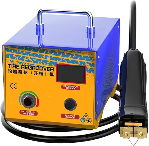 IINCOOY Professioneller Reifenriller, 1000 W Reifennutmaschine Elektrischer Gummi Reifennachschneider mit 10 Stück U/v-förmigen Klingen Reifenrillenwerkzeug for Auto, Motorrad, Kart, ATV