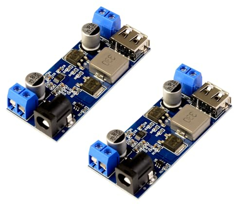 LAOMAO DC-DC Step Down Converter 9-36V bis 5V 5A Spannungswandler Buck Converter mit USB Dual Output Netzteil Power Module fürTelefon schnelles Aufladen(2Pack)
