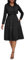 VERWIN Two Pieces Denim Dress with Jackets Midi Dress Button Down Party Long Sleeve Shirt Dress Outfits M Black