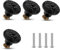 ASTER Lot de 4 boutons de tiroir en céramique vintage avec vis de montage pour placard, tiroir, porte de placard, diamètre 3,6 cm (noir)