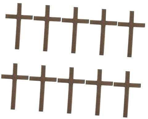 Garneck 10st Holzkreuz Kleine Taschenkreuze Christliches Geschenk Zum Umklammern Kreuzverzierungen Aus Holz Handkreuz Aus Holz Religiöse Partygeschenke Jesus-Figur Das Kreuz 7c Ornamente