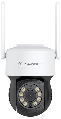 SANNCE PT 8x Digital Zoom 5MP Wireless Security Camera, Pan 350° Tilt 90° Outdoor IP Cam, 2-way Audio, Auto Tracking, Works with Alexa, Human Detection